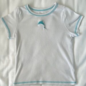 Art Class Short Sleeve Shirt for Girls 10/12 White Summer Beach Accents Animals